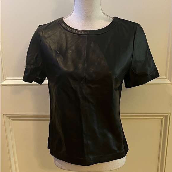 Halogen Black 100% Leather Blouse - Picture 1 of 9